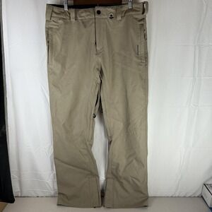 Volcom Snow Pants Mens Large 36x34 Beige 15K Waterproof Lined Ski Vents Pockets